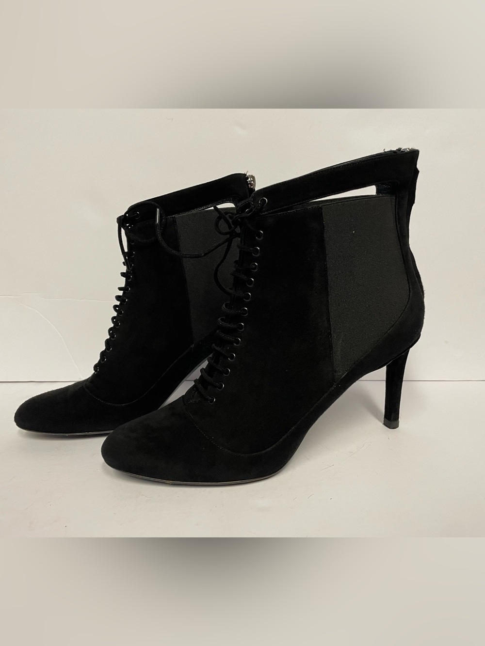 Christian Dior ankle boots bootie suede heels black 38.5